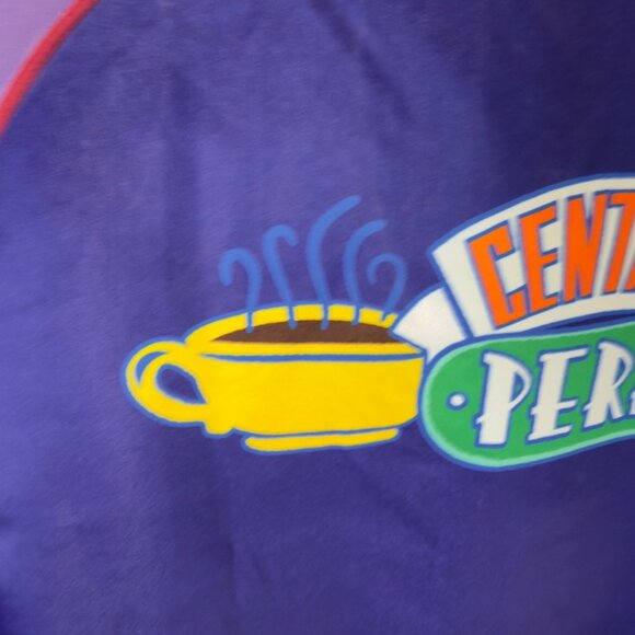 NWT FRIENDS Men’s Medium Purple ‘Central Perk’ Bomber Outerwear Jacket Joey - Picture 14 of 15
